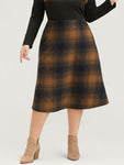 Tartan Print Pocket Zipper Skirt