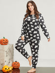 Halloween Ghost Print Pajama Set