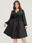 Belted Wrap Pocketed Dress