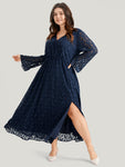 Bell Sleeves Lace Wrap Maxi Dress