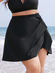 Twist Front Asymmetrical Swim Skirt