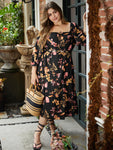 Flutter Sleeves Floral Print Tiered Dress With a Bow(s)