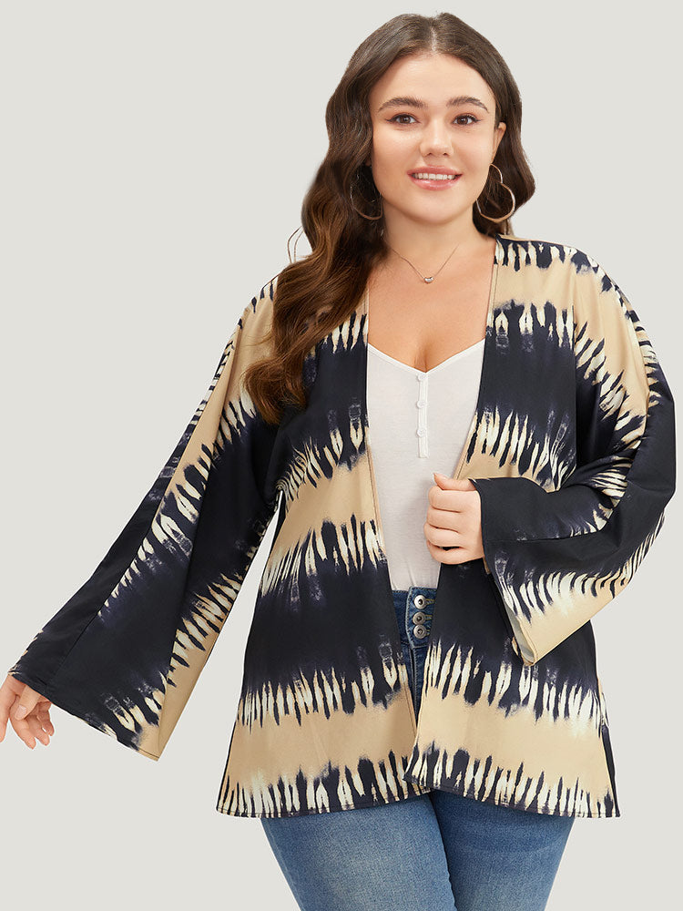 

Tie Dye Print Open Front Kimono BloomChic, Champagne