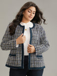 Tweed Patchwork Contrast Pocket Jacket