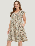 Pocketed General Print Dress by Bloomchic Limited