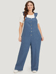 Pocketed Ruffle Trim Jumpsuit