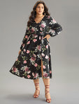 Pocketed Pleated Floral Print Dress