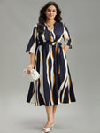 Collared Belted Pocketed Dress by Bloomchic Limited