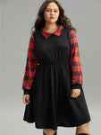 Supersoft Essentials Plaid Patchwork Gathered Dress