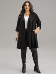 Halloween Plain Lapel Collar Button Up Tab Sleeve Coat