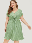 Polka Dots Print Pocketed Dress