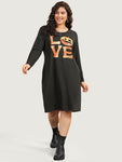 General Print Lace Pocketed Dress