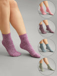 5 Pairs Christmas Heather Mid Calf Socks Set