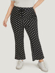 Polka Dot Print Pocket Ties Bootcut Sweatpants