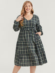 Pocketed Tiered Belted Dress With Ruffles