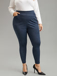 Heather Knit Denim High Rise Skinny Leggings