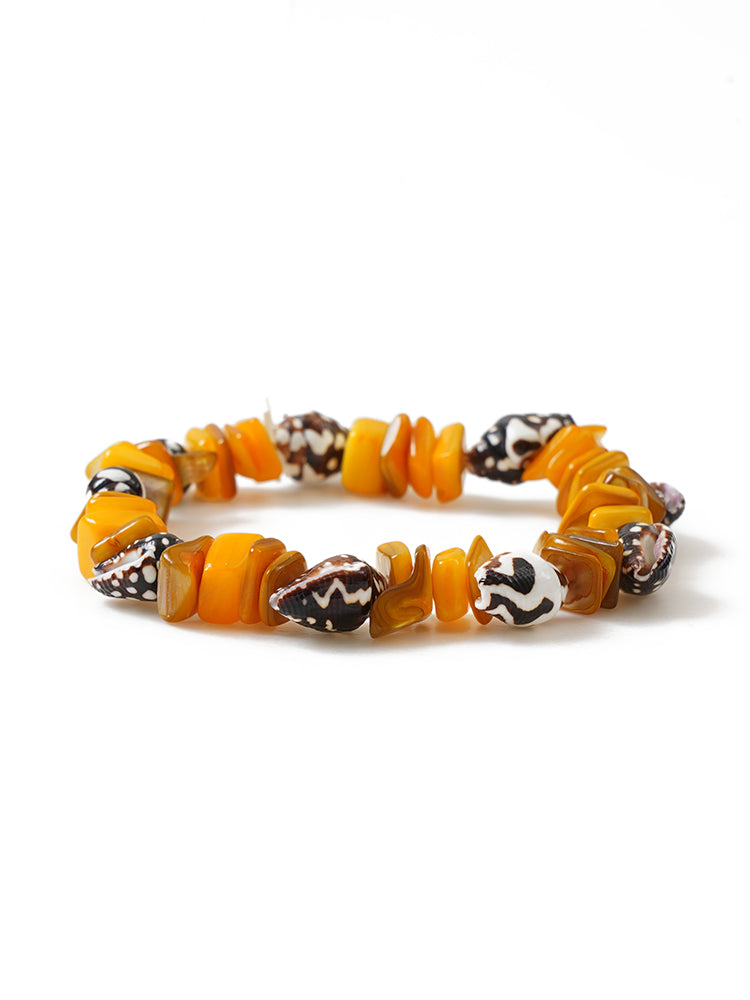 

Plus Size Bracelets | Natural Stone Shell Detail Bracelet | BloomChic, Multicolor