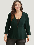 Anti wrinkle Plain Button Up Ruffle Hem Blazer