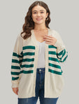 Supersoft Essentials Striped Contrast Button Up Cardigan