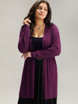 Supersoft Essentials Plain Hollow Out Open Front Cardigan