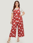 Floral Print Pocketed Jumpsuit