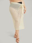 Plain Argyle Knot Side Knit Skirt