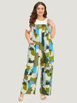 Spaghetti Strap Colorblocking Pocketed Jumpsuit