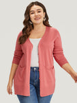 Supersoft Essentials Solid Button Down Patched Pocket Cardigan