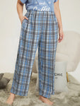 Plaid Pocket Elastic Waist Sleep Pants