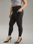 Womens Ruched Pocketed  Leggings by Bloomchic Limited