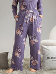 Floral Print Pocket Elastic Waist Sleep Bottom