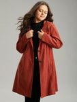Solid Belted Button Up Hooded Coat