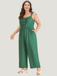 Pocketed Elasticized Waistline Jumpsuit