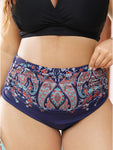 Paisley Print Ruched Front Swim Bottom