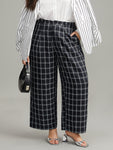 Plaid Straight Leg Pocket Pants