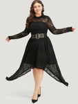 Halloween Plain Asymmetrical Hem Mesh Skirt