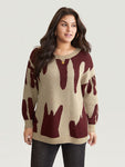 Supersoft Essentials Asymmetrical Colorblock Jacquard Pullover