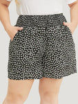 Ditsy Floral Pocket Shirred Waist Shorts