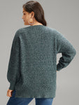 Heather Lantern Sleeve Split Side Pullover