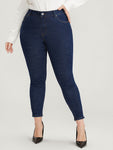 Skinny Very Stretchy High Rise Dark Wash Pocket Heather Jeans