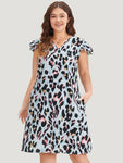 Leopard Print Pocketed Dress by Bloomchic Limited