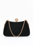 Velvet Rhinestone Detail Glamour Evening Bag