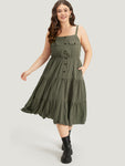 Spaghetti Strap Pocketed Dress With Ruffles
