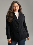 Suit Collar Plain Button Up Waistline Inside Coat