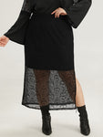 Halloween Lace Patchwork Mesh Split Hem Skirt