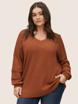 Geometric Hollow Out Raglan Sleeve Pullover