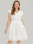 Cap Sleeves Dress With Ruffles