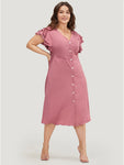 Tiered Pocketed Dress With Ruffles