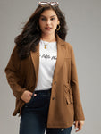 Anti wrinkle Drawstring Flap Pocket Blazer