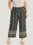 Boho Print Straight Leg Pants